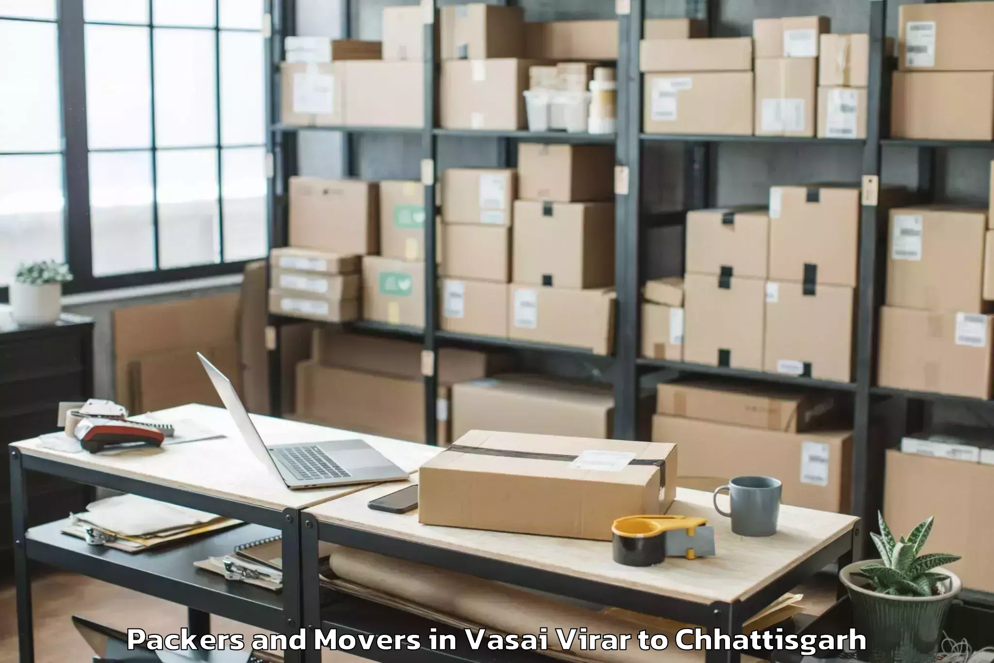 Affordable Vasai Virar to Saraipali Packers And Movers